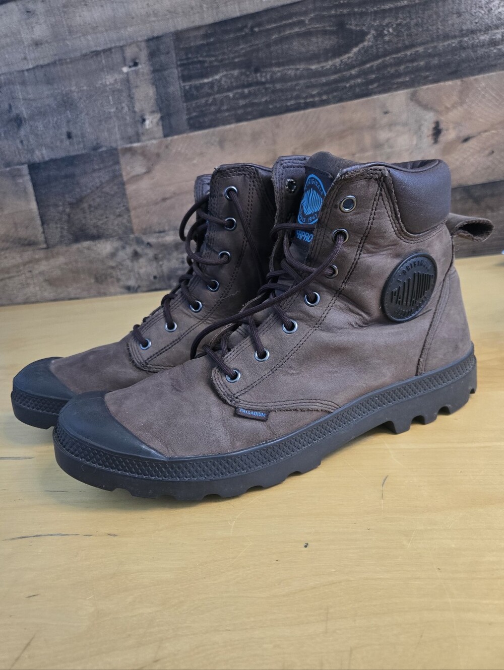 PALLADIUM PAMPA CUFF WP LUX 73231-220-M Brown WATER PROOF BOOTS Size 10.5 EUR 44
